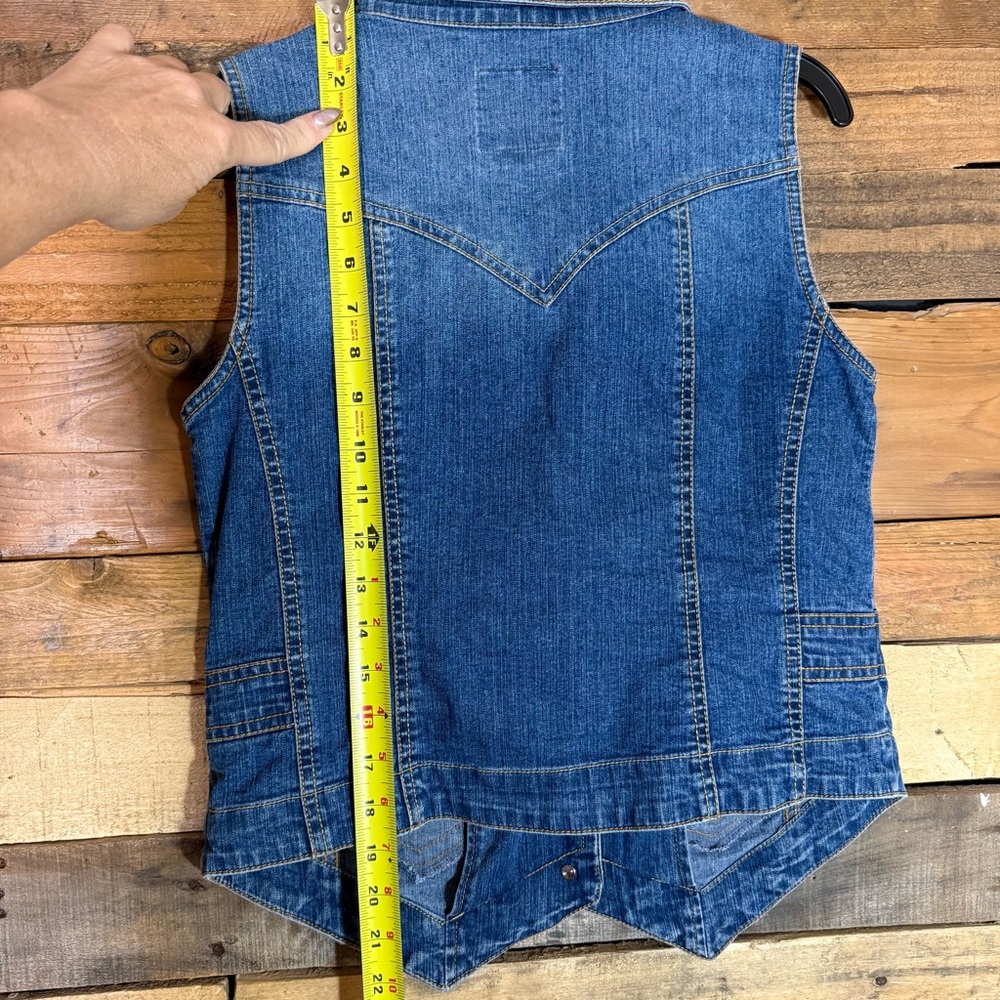 Gloria Vanderbilt Blue Denim Vest‎ Small - Picture 6 of 6